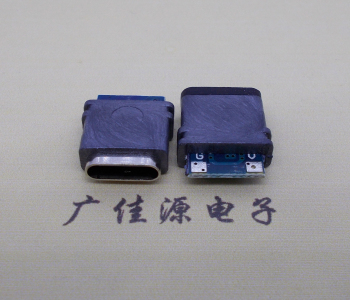 防水type c2p母座立式焊線充電接口
